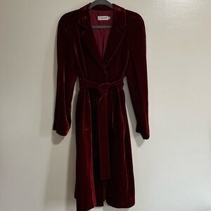 Calvin Klein Collection Made in Italy Red Velvet Jacket, Vintage 90s, Sz 6